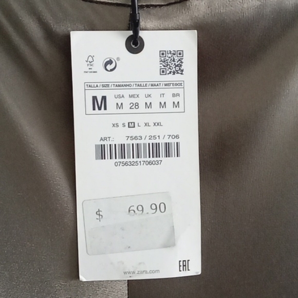 NWT ZARA RARE Satin Effect Skirt Size Medium 7563/251/706 - Picture 5 of 5